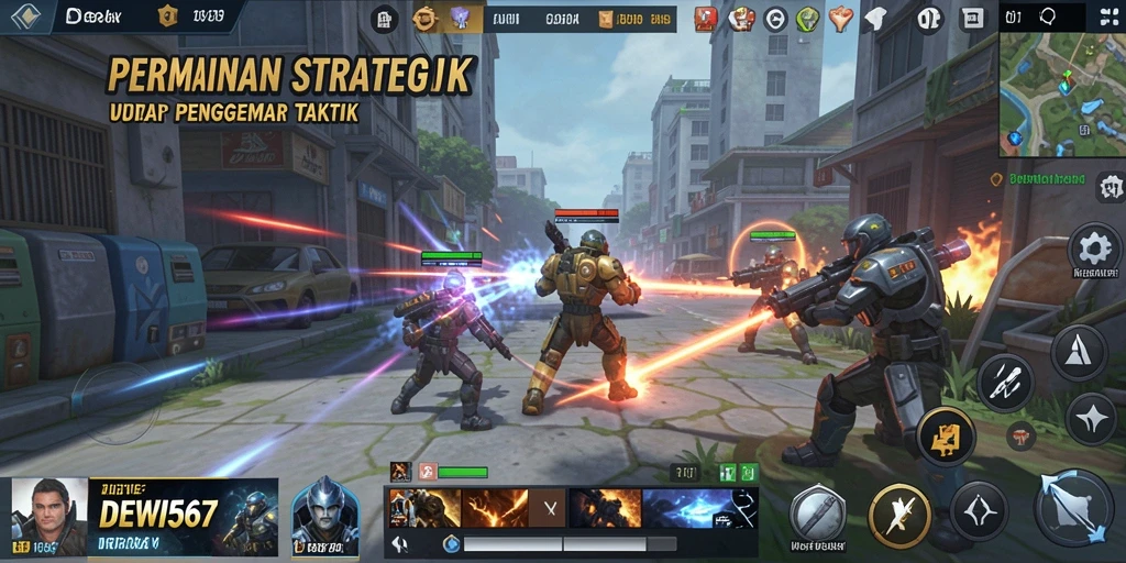 Tangkapan layar dari gameplay DEWI567 yang menampilkan strategi dalam bertempur.
