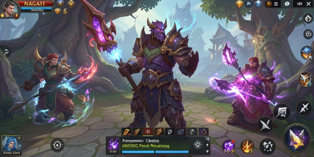 Tangkapan layar NAGA11 menunjukkan aksi seru dalam pertempuran MMORPG.