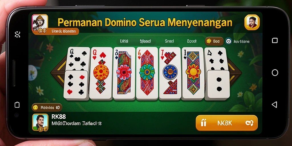 Tampilan gameplay seru dari RK88 yang menghadirkan Domino klasik.