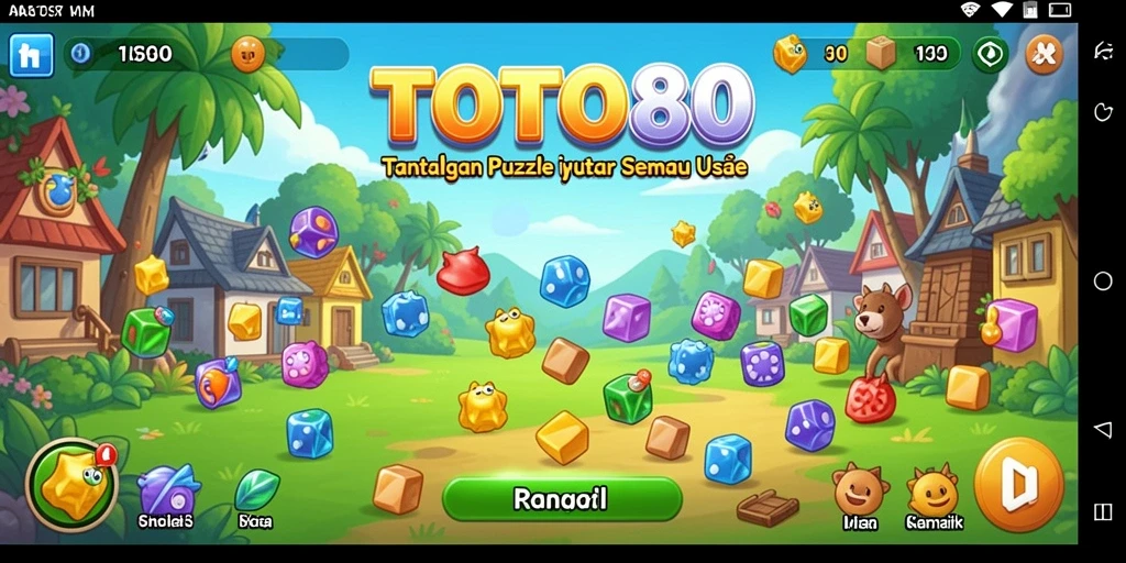 Screenshot gameplay TOTO80 menampilkan tantangan puzzle yang seru.